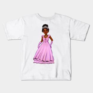 Princess Coco in purple / lavender  ! beautiful  black girl with Afro hair, brown eyes and dark brown skin. Hair love ! Kids T-Shirt